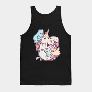 Baker - comic unicorn bakes cake Tank Top